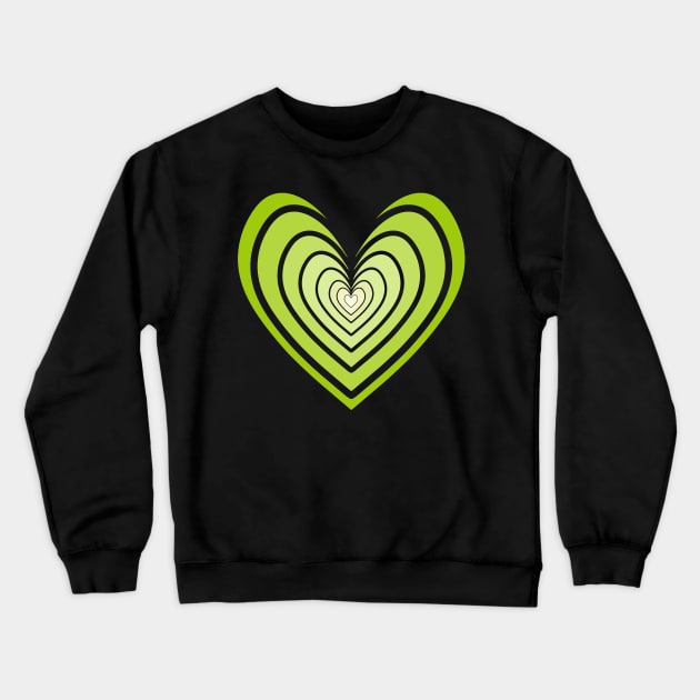 Rosy Heart (Lime Green) Crewneck Sweatshirt by IgorAndMore